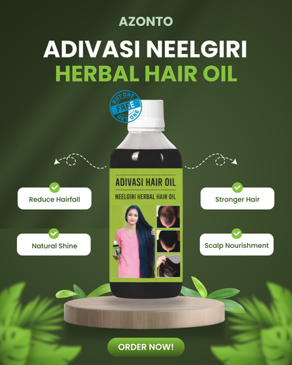Adivasi Neelgiri Herbal Hair Oil – 100ML × 2 (Buy 1 Get 1 Free)