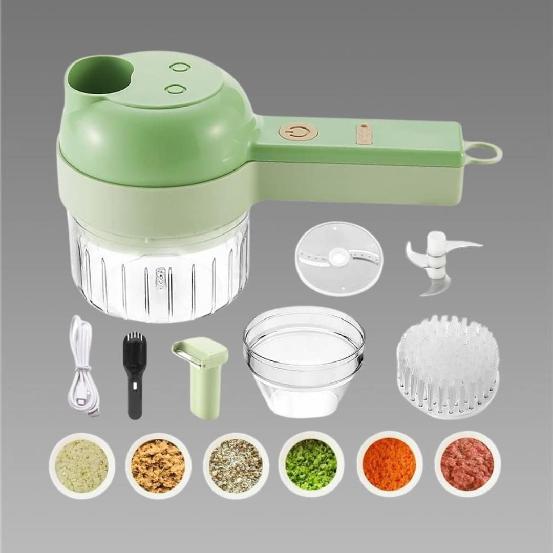 4-in-1 Portable Electric Vegetable Cutter Set